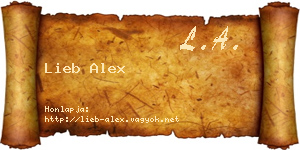 Lieb Alex névjegykártya